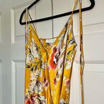 ASTR The Label Yellow Floral Midi Dress NWT Size XS Satin Wrap Ruffle Tie Straps Photo 6
