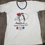 EMERSON STREET Sleep Shirt Cotton SS Pajama One Size OSFA America Needs Faith White Photo 0