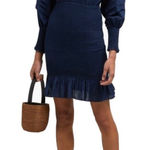 New Rhode NWT 100% Cotton Navy Smocked Anya Mini Dress Size Small Blue Photo 0