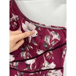 La Maison Talulah Cannes Burgundy Floral Print One Shoulder Midi Dress Size M Red Size M Photo 5