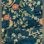 Free People Momo New York Floral Embroidered Silk Shorts X  Turquoise Medium Boho Photo 9