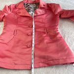 Charlotte Russe  Coat Jacket Womens Size M Coral‎ Button Up Long Sleeve Pockets Photo 5