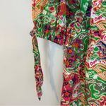 Cleobella Nadine Mini Dress Colorful Pink/Green Puff Shoulder Panama Print Med Photo 9