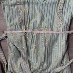 Karina Grimaldi  metallic gold striped tiered midi dress Photo 12