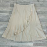 Westport  Natural Color Linen Ruffle Front High Low Skirt Q45 Photo 0
