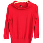 Talbots A6 XS Red Cowl Neck 3/4 Sleeve Knit Sweater Blouse Top Pullover Photo 0