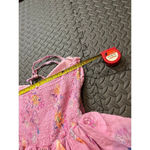 Love Shack Fancy  Aqua Pink Floral Ruffle Halter Dress Womens Size Small Photo 8