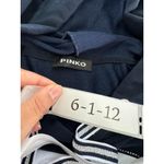 Pinko Hoodie Womens Medium Blue White Rhinestone Star Mixed Media Pullover Photo 1