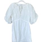 frame denim FRAME Women's Eyelet Puff Sleeve Dress White Coquette Dainty Size XS Mini Photo 2