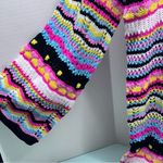 Colorful Striped Knit Sweater Pink Size L Photo 2