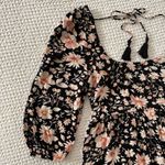 American Eagle  Floral Printed Puff Sleeve Babydoll Mini Dress Cottagecore XS Photo 7