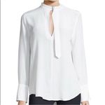 Equipment  Femme Womens Janelle White‎ Silk Tie Neck Blouse Shirt Sz S Photo 1
