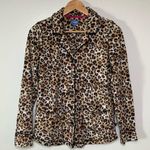 Simply Vera, Vera Wang Simply Vera Vera Wang Leopard Print Fleece Button Down Pajama Top Size S Photo 0
