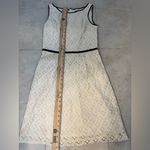 Ralph Lauren Lauren  Ivory Lace Fit & Flare Dress Black Trim Size 6 Photo 8