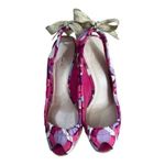 Coach  Maritza Pink Purple Printed Slingback Platform Wedge Size 8B Open Toe Photo 6