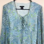 SilkLand Women’s Boho Silk Floral Paisley Print Bell Sleeve Lace Photo 1