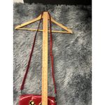 Disney  Parks Authentic Minnie Mouse Black & White Bow Red Vinyl Crossbody Purse Photo 7