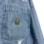 CHAPS  DENIM CROPPED DISTRESSED JACKET‎ SIZE MEDIUM Photo 7