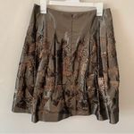 Per Se 100% Silk Brown Sequin Aline Skirt Embellished Metallic Photo 3
