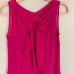 RED Valentino | Silk Crepe Magenta Bow Mini Dress Medium Photo 3