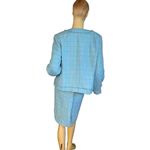 Requirements  BLUE W/PASTEL PINK & YELLOW TWEED SKIRT SUIT WITH FRINGE ACCENT 16 Photo 3