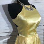 Vintage 90s Blondie Nites Yellow Satin A Line Prom Dress Women's Size 5 Photo 4