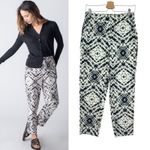 margaret o'leary  Pull-On Pants Stretch Ikat‎ Tie Dye Cream Gray Size Small Photo 1