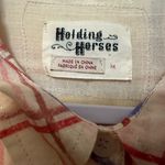 Holding Horses ANTHROPOLOGIE Medium Western Pink Plaid Sheer Blouse Top BOHO Photo 1