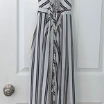 Prómesa Black and White Stripped Maxi Romper Photo 1