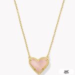 Kendra Scott Gold Rose Quartz Ari Heart Necklace  Photo 0
