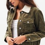 Addie Olive soft corduroy Jacket with Sherpa Size Large Photo 0