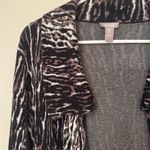 Chico's Open Cardigan Sweater Size 3 XL Animal Print Collar Knit Long Sleeve Photo 2