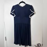 Miu Miu Navy Blue Dress with White lace Trim and buttons down the back Photo 2