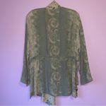 Vintage Platinum S Green and Cream Patterned Cardigan Beaded Photo 5