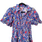 Derek Lam  10 CROSBY Dahlia Printed Midi Dress Blue Sz 6 Photo 3