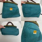 Fossil Vintage Quilted Purse Tote Flower Boho Leather Zipper Olive Green Brown Photo 14