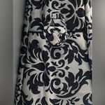 Tote Bag Silver and Black Venetian Damask Style Brocade Carryall Photo 2