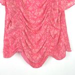 Lush Clothing NWOT Lush Floral Smocked Ruched Top Pink Plus Size 2X NEW Photo 3