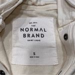 The Normal Brand Women’s Cream Cropped Cotton Terry Henley Hoodie size Small Photo 12