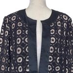 Chico's Chico’s Modern Lace Crochet Jacket Women’s Size 2 Regular Size L/12 Black Photo 1