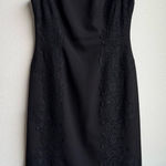 Maggy London  Lace Panel Side Midi Modest Office Sheath Dress Size 6 Small Photo 0