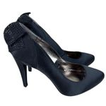 Rampage Normina Black Satin Studded Bow Stilleto Heels Women's Size 10 Photo 1