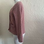 Madewell (Re)Sourced Quilted Cropped Cardigan Sweatshirt Faded Mauve Pink Small Photo 2