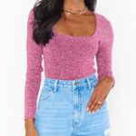 Show Me Your Mumu Unreal Bodysuit Pink Shimmy Shine EUC Size Medium thong Photo 1