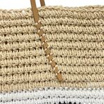 AQUA  Trio Striped Straw Woven Tote Bag New Photo 7