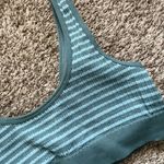 Lucky Brand  Teal Striped Sports Bra Size XL Photo 6