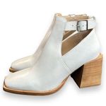 Free People Brady Buckle Boots Booties Size 8 White Leather Photo 0