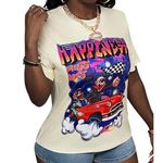 SheIn Car Character Print Graphic T-Shirt in Yellow, Size M Photo 0