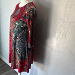 Honeyme  Red and Blue Floral Midi Dress Photo 2