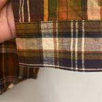 Basic Editions vintage womens brown plaid 100% cotton long. Sleeves shirt size M Size M Photo 3